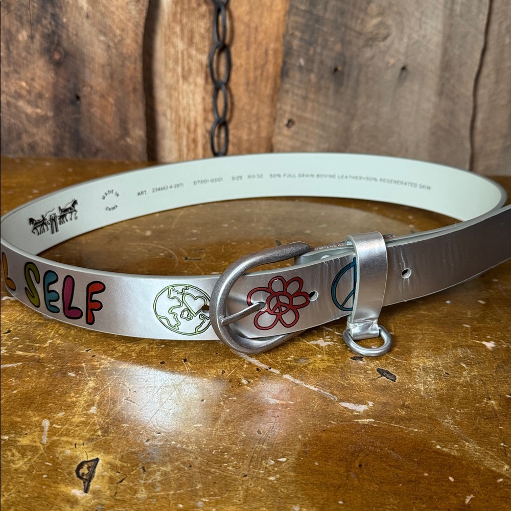 Colorful Silver Belt with Fun Designs